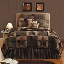 Bingham Star Queen 100 Cotton Quilt Earth Colors Stars Hand-Quilted Patchwork