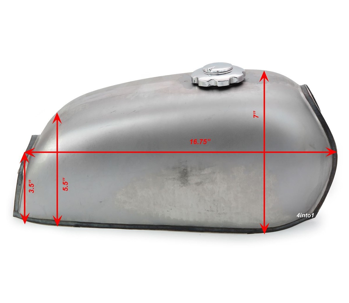 The Peanut Classic Style Gas Tank - Raw Steel | eBay