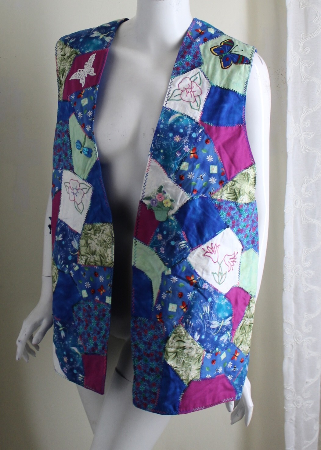 Handmade OOAK Patchwork QUILTED Butterfly Nature … - image 11