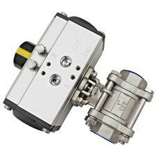 1" NPT Three-way Pneumatic Actuated Ball Valve double-acting 1000psi -20   180  