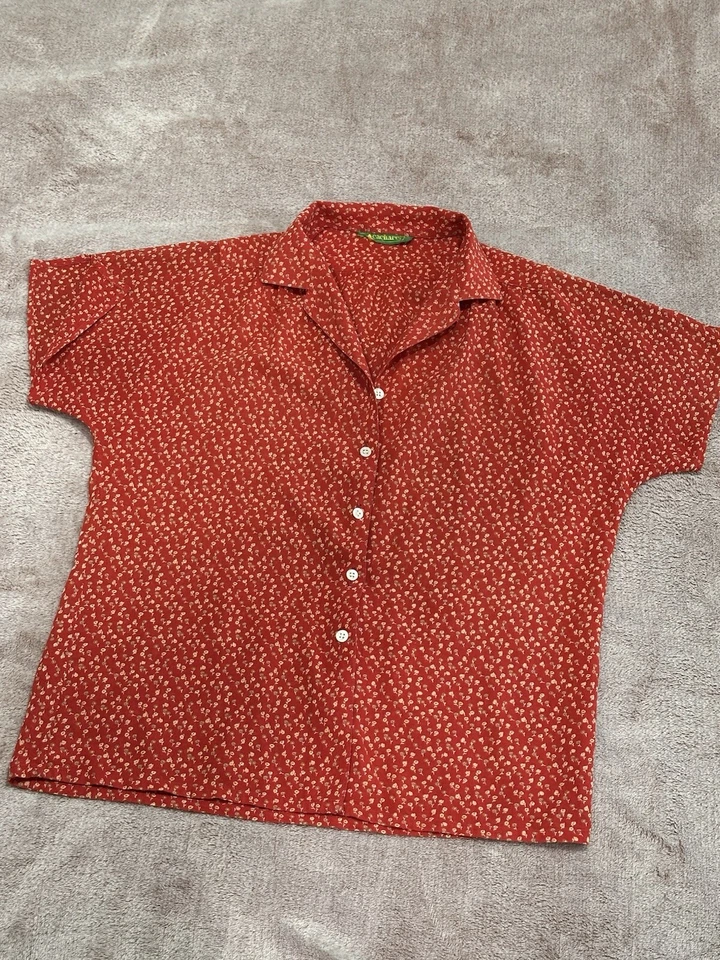 Blusa Top Cacharel Vintage 100% Algodón Floral Abotonada Romántica Femenina Talla 38 Foto 2 de 4