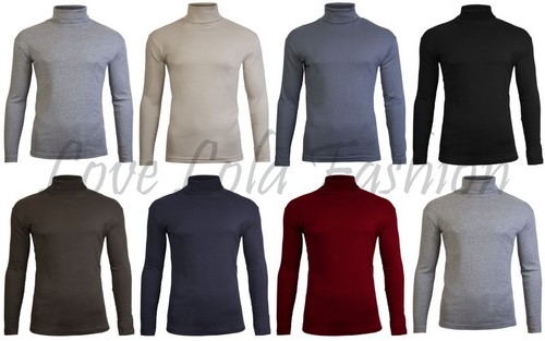 Mens Roll Necks Tops Polo Necks Plain 