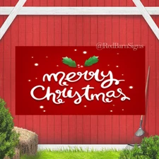Merry Christmas red background banner