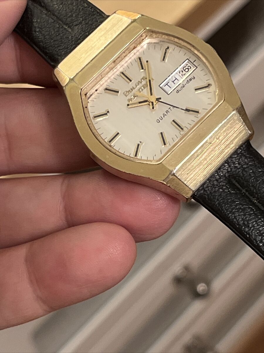 Bulova Accutron N7 facet crystal pinstripe dial dual day Bulova Accutron N7 facet crystal pinstripe dial dual day