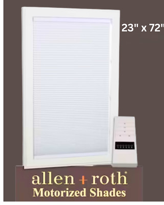 Allen Roth Motorized Shades Allen + Roth Motorized Cellular Shade 23-in x 72-in WHITE Blackout ...