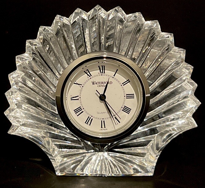 Waterford Cut Glass Crystal Miniature Clock Shell Design Made In Ireland