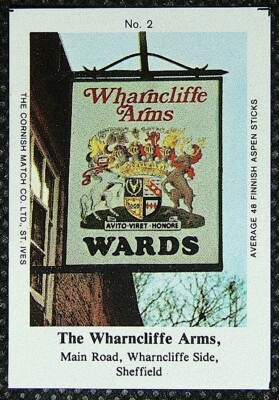Matchbox Label Wards Pub Inn Wharncliffe Arms Main Road Sheffield No 2 MM909