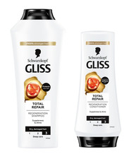 2 x SHWARZKOPF GLISS TOTAL REPAIR Regenerating Shampoo+Conditioner Dry Hair SET
