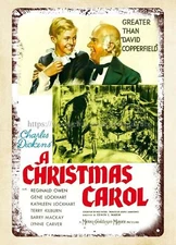 A CHRISTMAS CAROL 1938 Movie Poster metal tin sign plaque wall hanging