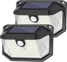 Solar Outdoor Lights, 2-Pack Super Bright 178 Leds Motion Sensor Wall Light w...