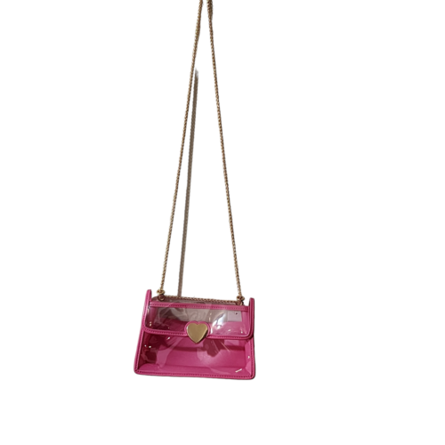 Vegan Crossbody Clear Handbag Chain Strap Crossbody Bag Pouch Wallet - Picture 3 of 7