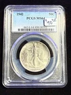 1942 WALKING LIBERTY HALF DOLLAR PCGS MS64
