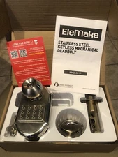 EleMake MOD-001P Brushed Silver Keyless High Security Mechanical Door Lock - NEW
