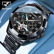 Automatic Mechanical Waterproof Watch Moon Phase Luxury Skeleton Men Men's Strap