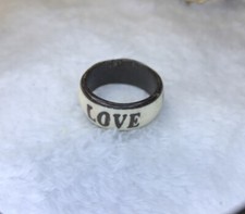 LOVE Wooden Size 10.5 Ring Mens or Womens Ring Valentines Gift Craft Ring