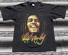 Bob Marley big print Graphic Shirt Single Stitch 90's Fruit of the Loom Large