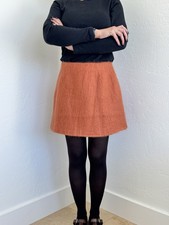 vintage 1960s Mary Mack womens mohair wool lined orange rust fuzzy miniskirt USA