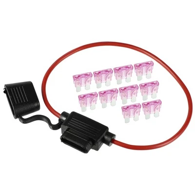 Porte-fusible étanche à lame standard 3A 16 AWG avec support fusible métal noir - Photo 1/4