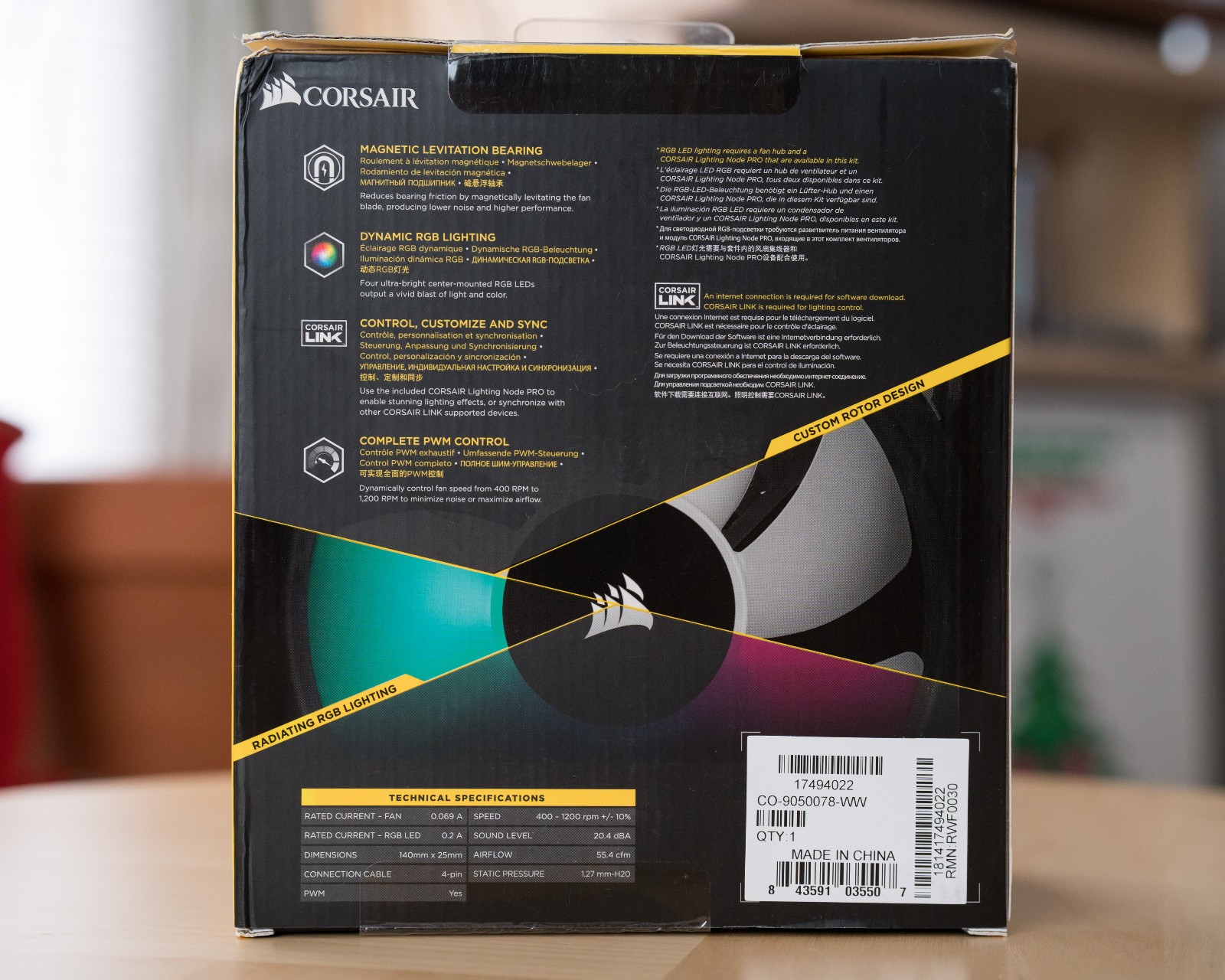 Corsair ML140 PRO RGB 2-Pack with Lighting Node PRO 140mm Mag Lev Fans - New