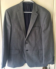 Ralph Ralph Lauren Men's Gray Solid Two-Button Notch Lapel Suit Blazer 42S