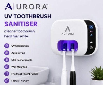 AURORA UV toothbrush sanitizer holder wall Mount USB Rechargeable Dryer