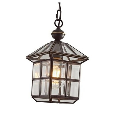 Mi Copper Outdoor Pendant Light 12.6in Exterior Hanging Porch Lights Bronze