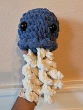 Blue jellyfish handmade crochet plushie