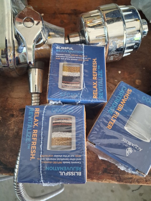 AquaBliss Integrated Shower Head Filter, Chrome Finish w/ Replacement Cartridge