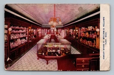 Vintage Jewelry Store Interior Flint Michigan William E Fellows Postcard