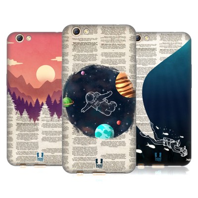 HEAD CASE DESIGNS BOOK PAGE ILLUSTRATIONS SOFT GEL CASE FOR OPPO PHONES