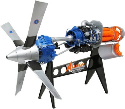 Allison Model 501-D13 Prop-Jet Aircraft Engine (STEM) 1/10 Scale Model Kit [New