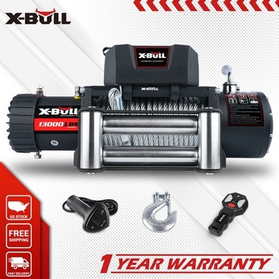X-BULL Electric Winch 12V 13000lb Steel Cable Jeep Truck Trailer Car Winch 4WD