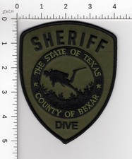 DIVE 🥽 BEXAR COUNTY SHERIFF TEXAS SUBDUED COLLECTIBLE POLICE EMBROIDERED PATCH