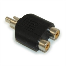 RCA Video Audio Splitter Adapter RCA 1 Male to 2 RCA Female 