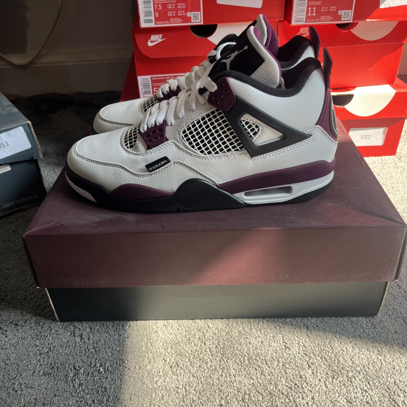 Nike Air Jordan 4 x PSG White Neutral Grey size UK7 | Brand New image 3