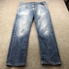 Levis 541 Jeans Mens 34x32 Blue Straight Fit Denim Distressed Wash Casual Pants