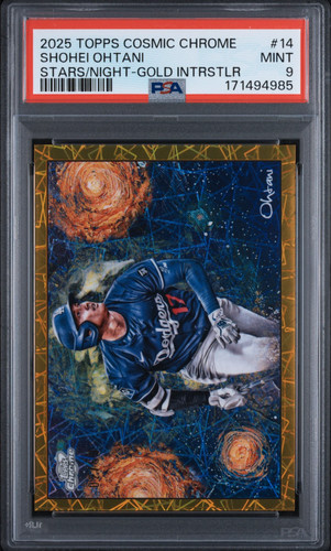 2025 Topps Cosmic Chrome Stars In The Night Shohei Ohtani Gold Intrstlr PSA 9