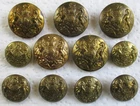 Set of 11x British Army:"GENERAL SERVICE BRASS BUTTONS" (WW1-WW2 Period)