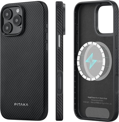PITAKA iPhone 16 Pro Case - MagSafe Compatible, Shockproof, Aramid Fiber & TPU