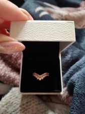 Pandora Princess Wishbone Ring in rose gold