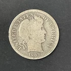1907 D Barber Dime 90% Silver