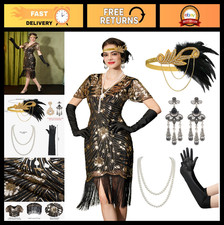 1920s Flapper Dress, Great Gatsby Costume for Women, Fringe Roaring 20s Outfit,