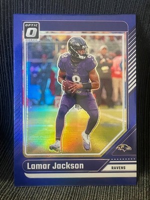 2024 Donruss Optic Lamar Jackson #13 Blue Prizm /199 SP!! Baltimore Ravens