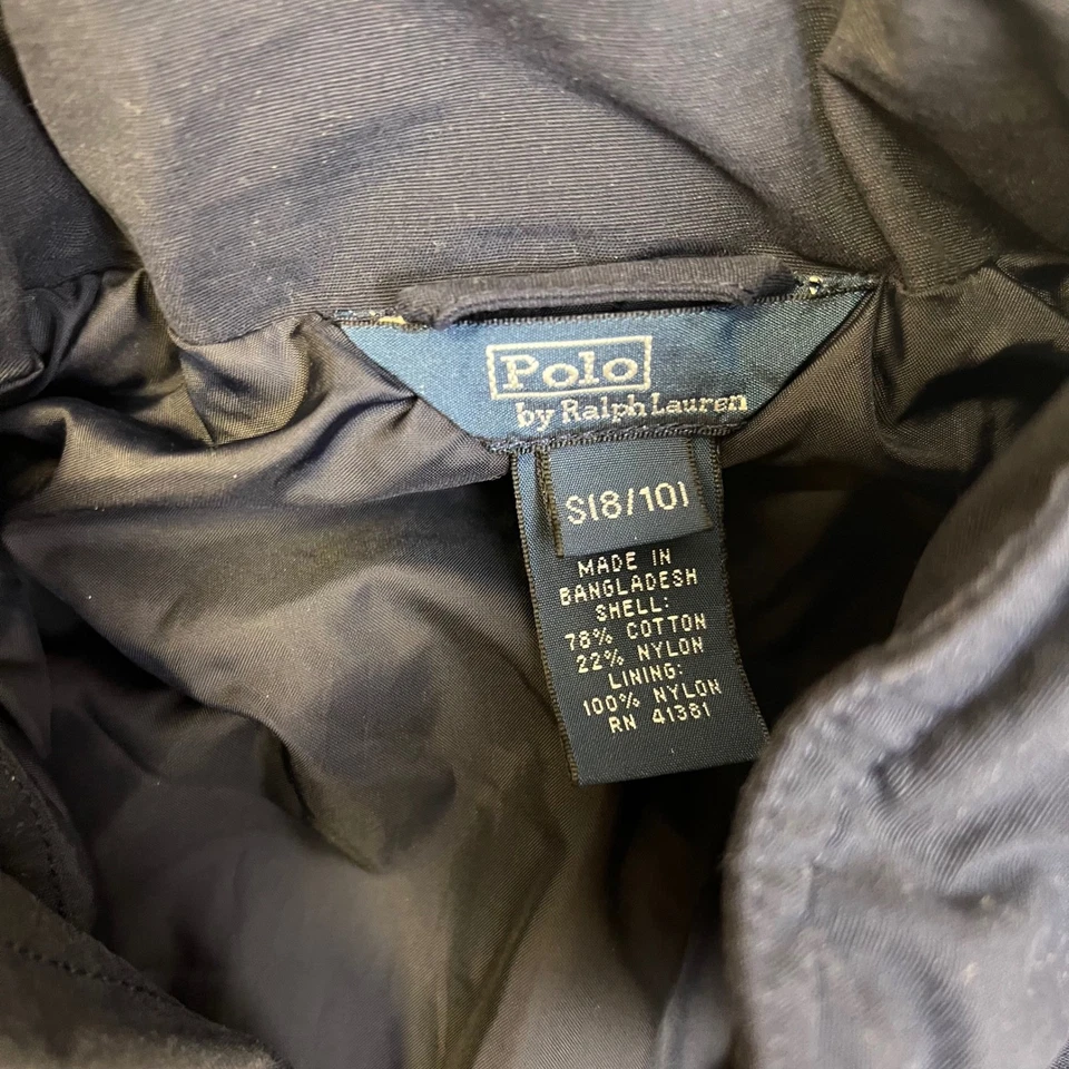 Polo Ralph Lauren Jacket Kid's S (8-10) Navy Blue Full Zip Red Logo Outerwear - Image 2 of 4