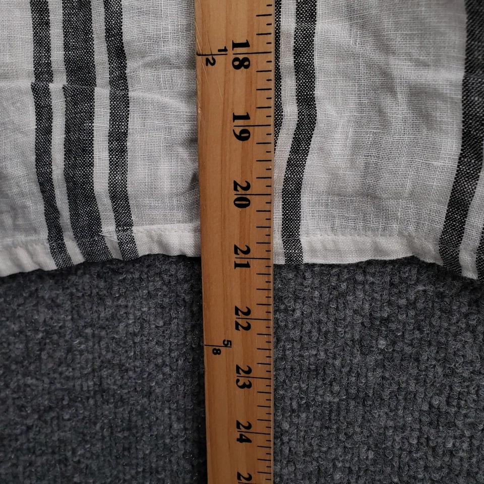 C&C California Top Womens Medium White Striped Linen Tank Button Back Sleeveless - Image 4 of 4