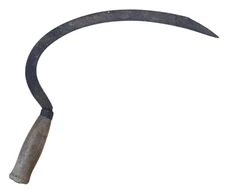 Vintage Antique Farm Hand Scythe Sickle Rustic Hand Tool Serrated 13" Long Blade