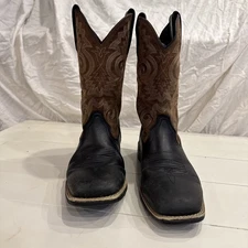 Durango Western Boots Men Sz 10.5 Mustang Black/Brown DDB0081 Square Toe Cowboy 