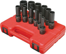 Sunex 3677 12-Pc Deep Universal Impact Socket Set, 3/8" Drive