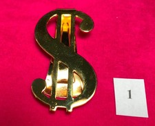 14KT GOLD PLATED OPEN DOLLAR SIGN  MONEY CLIP STYLE 1 -USA SELLER