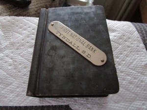 Vintage Bank First National Bank Tyndall, S.D. (South Dakota) No Key Book Shape